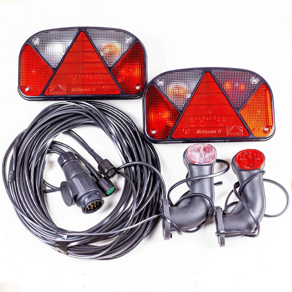 Kit: Aspöck Multipoint II rear marker lamps, Superpoint II marker lamps  with 7 m 13-pin harness - UNITRAILER