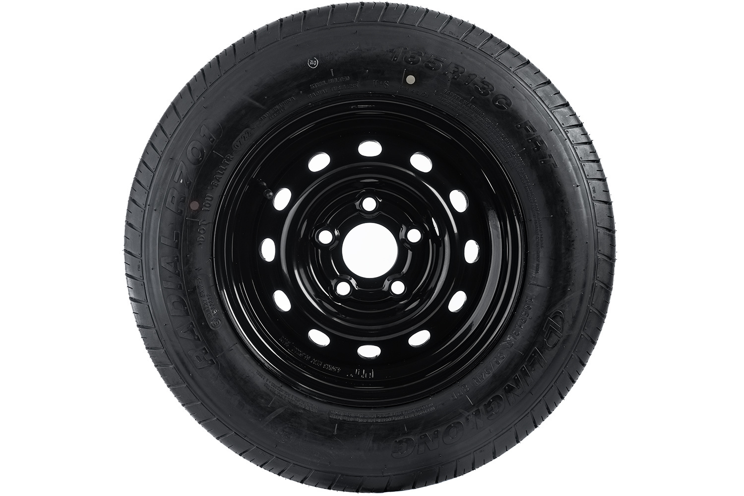 Trailer wheel 165 R13C with black rim Unitrailer