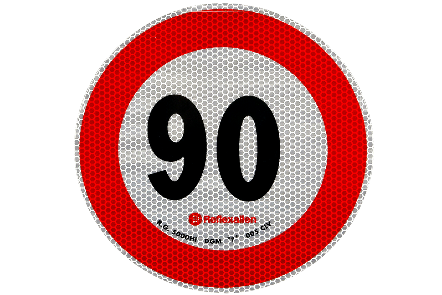 Reflective sticker LAMP speed limit 90 km/h sign B-33 - UNITRAILER